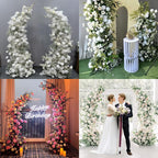 Curved Metal Wedding Arch Stand, Garden Arch Flower Stand Outdoor Indoor Use for Wedding Ceremony Birthday Anniversary Floral Stand Background Decoration 8.2FT and 6.9FT (Gold)