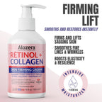 Alozera Skin Firming Retinol Collagen Face & Body Lotion with Stem Cells for Aging Skin and Wrinkles, Non-Greasy, Lightweight Moisturizer, Fragrance-Free, 16.9 oz (2-Pack)