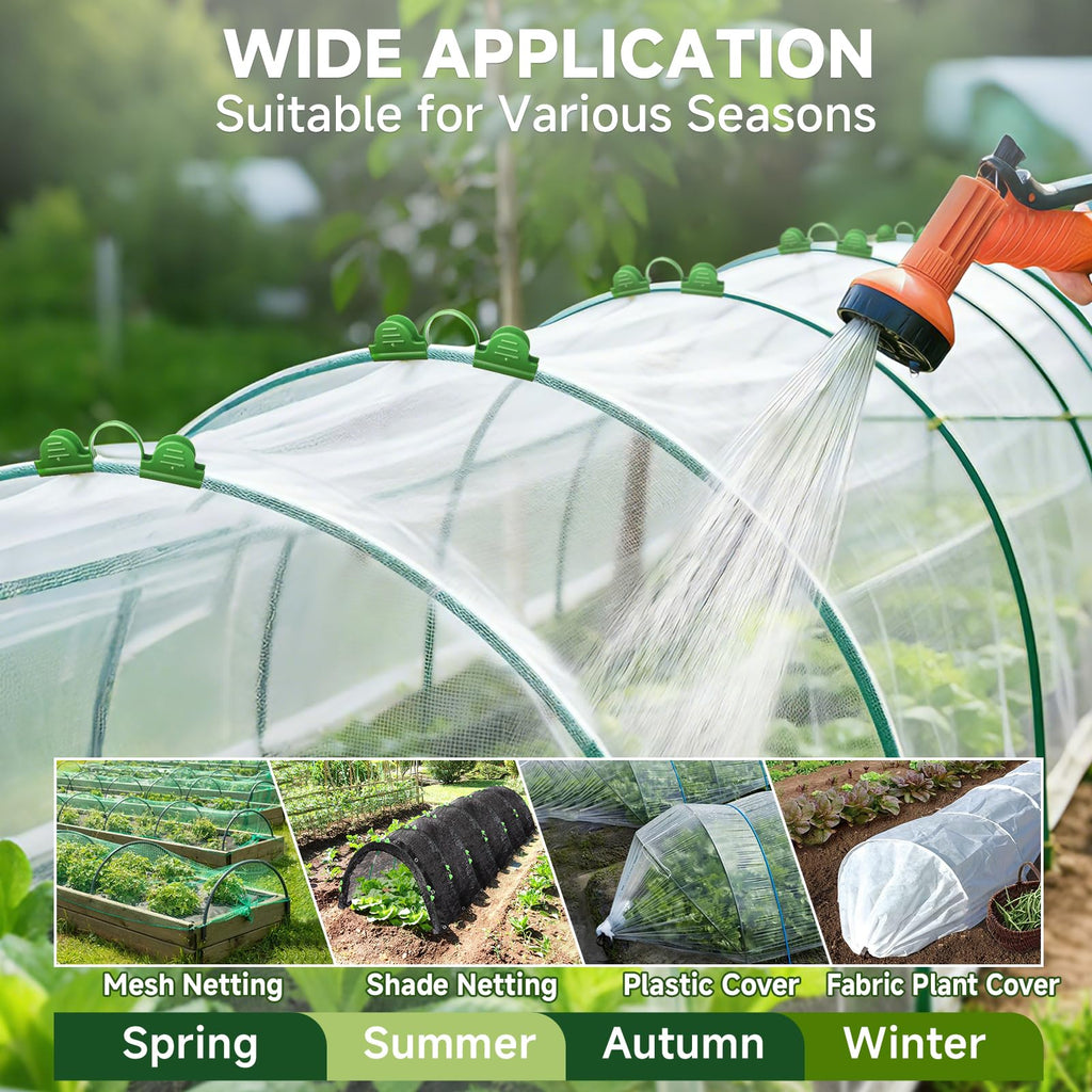 Nsitehalo 36pcs Garden Hoops for Raised Beds with Garden Netting, Clips