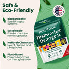 Truly Free Dishwasher Detergent Powder | Natural Dish Detergent, Dishwasher Soap | Plastic Free, Plant-Based, Clean, Heavy Duty Hard Water Stain & Grease Remover | Fragrance Free | 12.5 oz (Pack of 3)