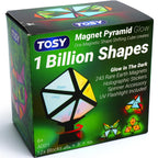 TOSY Magnet Pyramid Glow - 1 Cube Transforms into 1 Billion Shapes, 12 Pieces, 243 Rare Earth Magnets, Glowing, Holographic Design Magnet Tiles Creative Puzzle STEM/STEAM Toy