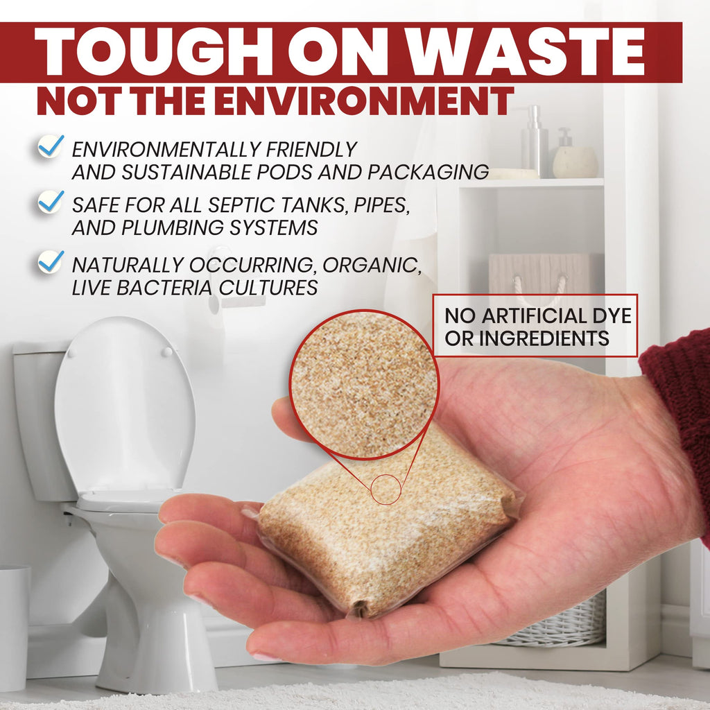 Uncle Todd's Septic Tank Treatment Pods - (12-Month Supply) - Powerful Enzyme & Live Bacteria Formula to Prevent Backups & Odor, Dissolvable Pods Safe for All Septic Systems