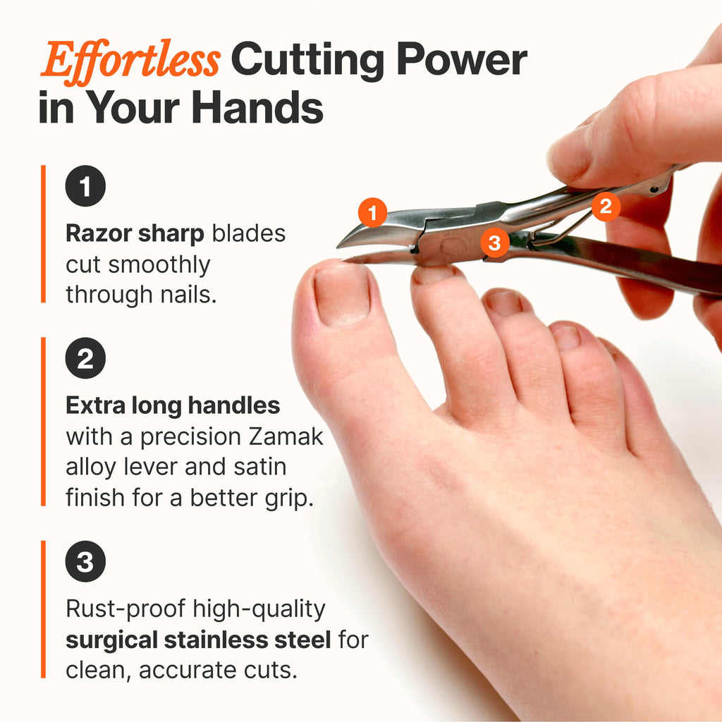 Medical Grade Toenail Clippers Podiatrist's Nippers for Thick and Ingrown Nails