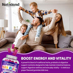 NATISLAND para Cleanse for Humans & Kids, Herbal Gut Health Gummies with Wormwood Black Walnut Clove, Pumpkin Seed & Papaya Seed, Sugar Free, Vegan, Grape Flavor, 60 Gummies