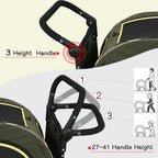 Saudism Pet Stroller for Dogs Cats up to 50 lbs, Foldable Dog Stroller with 360° Swivel Wheels, Detachable Carrier, Adjustable Handle, Travel Dog Stroller for Small Medium Large Pets, Green