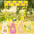 Shyyween 4 Pcs Lemonade Stand Apron Lemon Washable Apron Collection Kitchen Lemonade Stand Decoration Accessories for Painting Cooking Baking Dinner BBQ Grilling Supplies