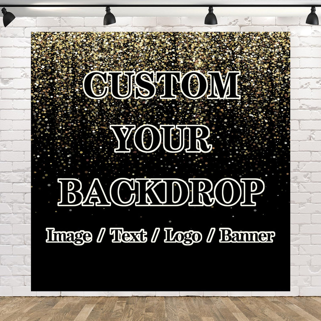 BELECO 10x8ft Fabric Custom Backdrop with Picture Logo Text Customize Your Design Personalized Background Customized Backdrop Banner Birthday Wedding Christmas Party Decoration Photoshoot Studio Prop