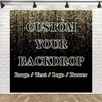 BELECO 10x8ft Fabric Custom Backdrop with Picture Logo Text Customize Your Design Personalized Background Customized Backdrop Banner Birthday Wedding Christmas Party Decoration Photoshoot Studio Prop