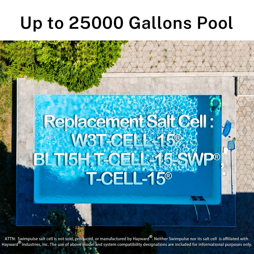 Swimpulse Salt Cell - up to 25,000 Gallons Swimming Pool Chlornie Generator,Salt Cell for Pool, Chlorination Pool Salt Cell Fits for Hayward W3T-Cell-9 BL1T9H