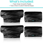 Vive Premium Crutch Pads & Hand Grips - Comfortable, Breathable, Machine Washable Padding - Moisture Wicking & Odor Reducing Pillow Accessory Covers for Adult & Youth Walking Crutches