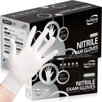 SwiftGrip Disposable Nitrile Exam Gloves, 3-mil, Medium, Case of 1000, White Nitrile Gloves Disposable Latex Free for Medical, Cleaning, Cooking & Esthetician, Food-Safe, Powder-Free, Non-Sterile