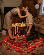 Amagic 4000 Pieces Red Artificial Rose Petals with 50 Red Heart LED Tea Lights, Rose Petals and Candles Set for Proposal, Anniversary, Romantic Night, Wedding Decor