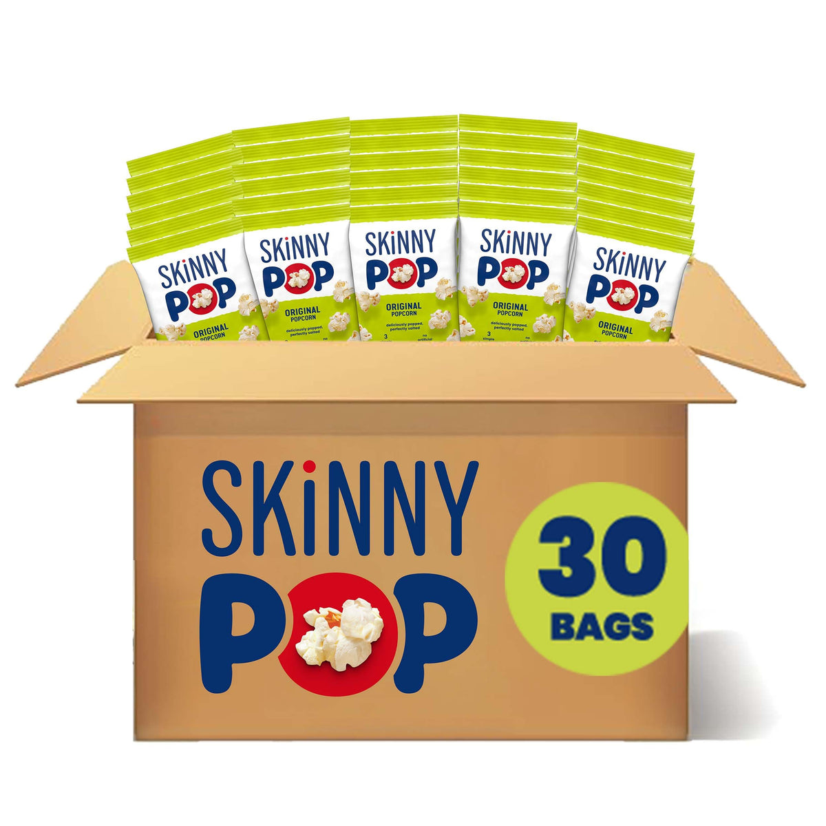 SKINNYPOP Original, Gluten Free Popcorn Bags, .65 oz (30 Count)