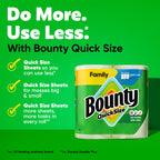 Bounty Paper Towels Quick Size, White, 16 Family Rolls = 40 Regular Rolls