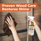 Mighty Mint Wood Cleaner & Conditioner Spray – Plant-Based Formula Cleans, Polishes & Renews Wood Furniture, Cabinets & Floors – Peppermint Scent, 16 oz
