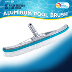 U.S. Pool Supply Pool Brush Head for Inground Pools - 18" Swimming Pool Brush with Pole Handle, Bristle Scrub Brushes, Above Ground Cleaning Equipment Scrubber Cleaner Leaves Debris Floors Walls Steps
