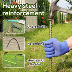JPOIP 23-Inch Long Rebar Stakes - 1/2 Inch Diameter Heavy Duty Galvanized Steel Ground Asphalt Anchors for Speed Bump, Wheel Stop, Tent and More (4)