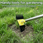 BCJCLTS 2-in-1 Garden Hoe and Weed Puller Rake, 60 Inch Adjustable Long Handle Weeding Tool Heavy Duty Spring Steel Head, Dual Side Hand Weed Rake, Weed Remover for Garden, Yard, Lawn, Driveway.
