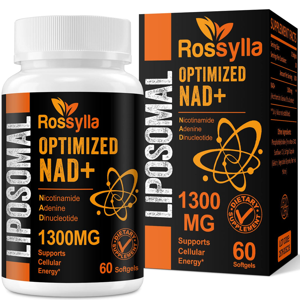 Rossylla Liposomal NAD+ Supplement, 1300 mg per Serving, NAD Plus Supplement with Liposomal Delivery, Supports Cellular Energy and Healthy Aging, 120 Softgels