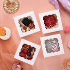 120pcs Small Cookie Boxes with Window, 4x4x2.5 In White Bakery Boxes