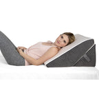 Kolbs Memory Foam Adjustable Bed Wedge Pillow - Wedge Pillow Set for After Surgery - 9 and 12 inch Height Plush Velvet Cover Multi Use for Sleeping and Acid Reflux (Adjustable Height)