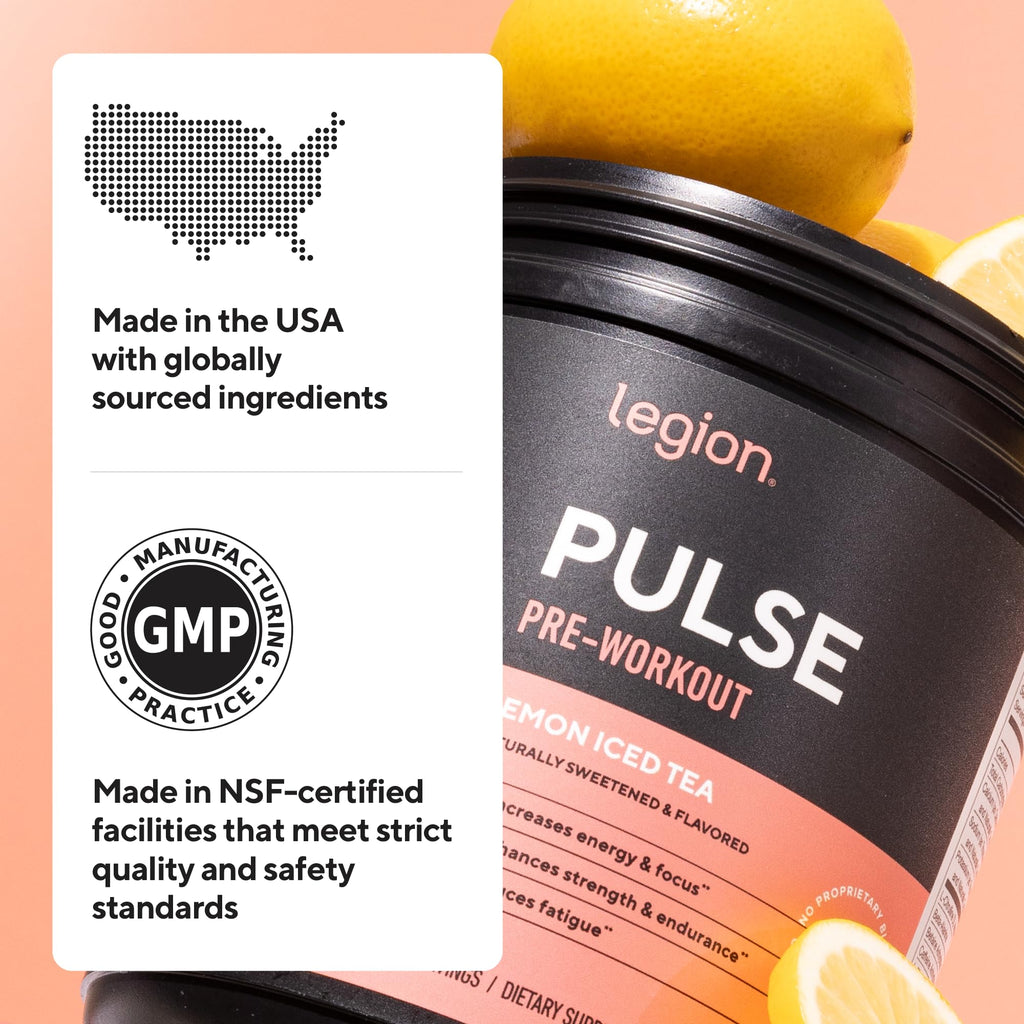 LEGION Pulse - All Natural Nitric Oxide Preworkout Drink to Boost Energy, Creatine Free, Naturally Sweetened, Beta Alanine, Citrulline, Alpha GPC (Strawberry Blast)