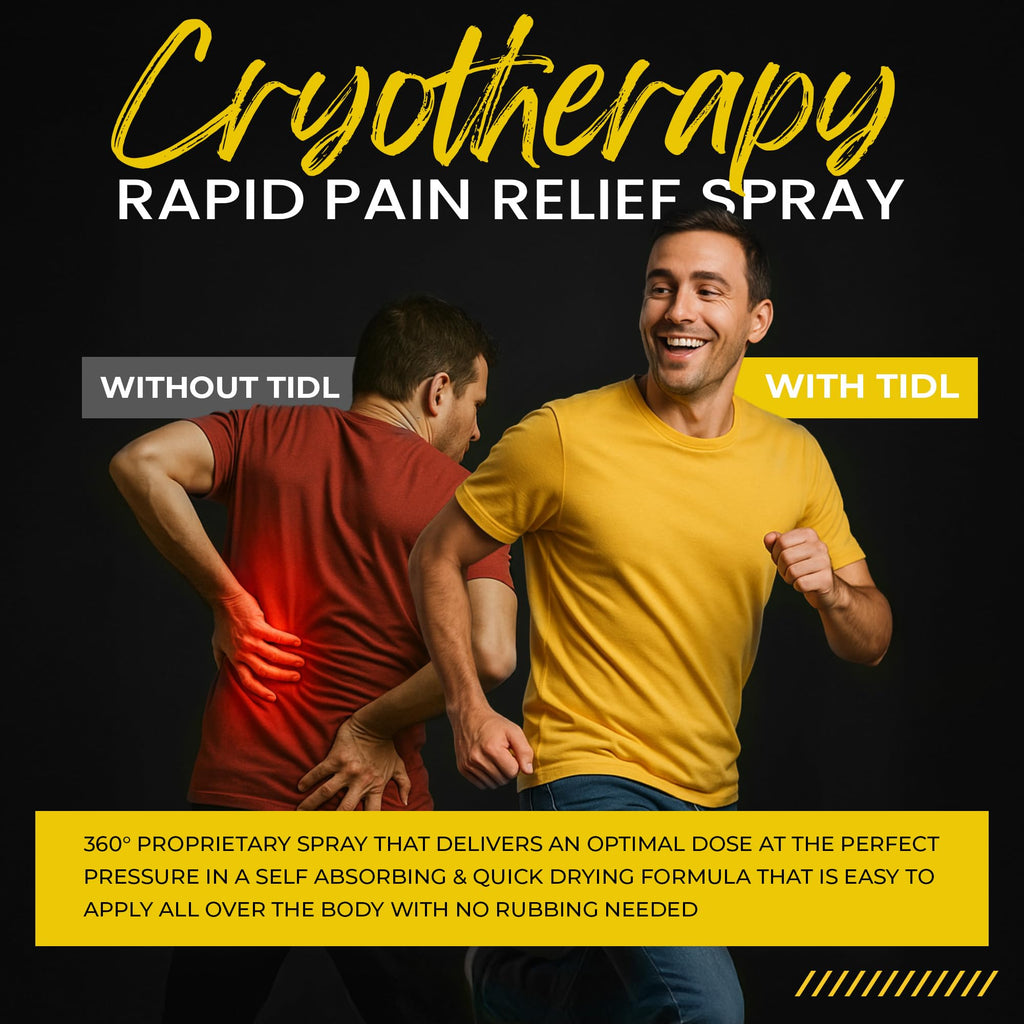 TIDL Cryotherapy Pain Relief Spray, 3 Oz, Targeted Neck Pain, Joint & Muscle Pain Relief, Organic, Plant-Based Menthol, Instant Cooling for Arthritis, Back & Knee Pain