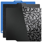 HzdaDeve 3PK P1S Build Plate for Bambu Lab P2S/X2D/P1S/P1P/A1/X1C/X1E Dual-Textured Cold Cool PEI Double Smooth PEO PET Plate Black Sheet Board 257.5x257.5MM Heated Bed Spring Steel Flexible Platform