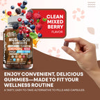 15in1 Mushroom Gummies with Lion's Mane Turkey Tail Cordyceps Reishi Chaga Sweet Toot Maitake Meshima Poria Cocos Shiitake Tremella, Oyster Agaricus Mushrooms for Men and Women Supplement - 2Pack