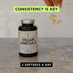 AMANDEAN Vegan Omega 3 Supplement. Premium Fish Oil Alternative. Algae DHA & EPA. Carrageenan Free Softgels. Algal Essential Fatty Acids. Plant Based Heart, Brain, Eye, Skin, Immune Support. (60ct)
