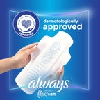 Always Infinity Feminine Pads for Women, Flexfoam Pads with Wings, Size 4, Overnight Absorbency, Unscented, 38 Count