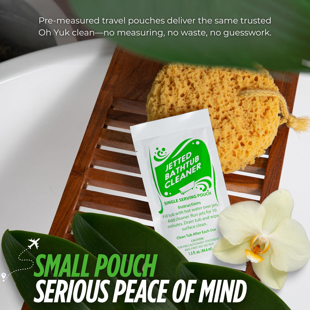 Oh Yuk Jetted Bathtub Cleaner Concentrate - 2 Single-Use Travel Pouches