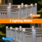 NIORSUN Solar Post Cap Lights Outdoor Waterproof, 4x4 Post Solar Lights 2 Color Modes, Fence Posts Solars Light for Deck Patio Garden Deco, 4x4 Posts Caps Wood Vinyl, 5x5 Vinyl, 6 Pack (White)