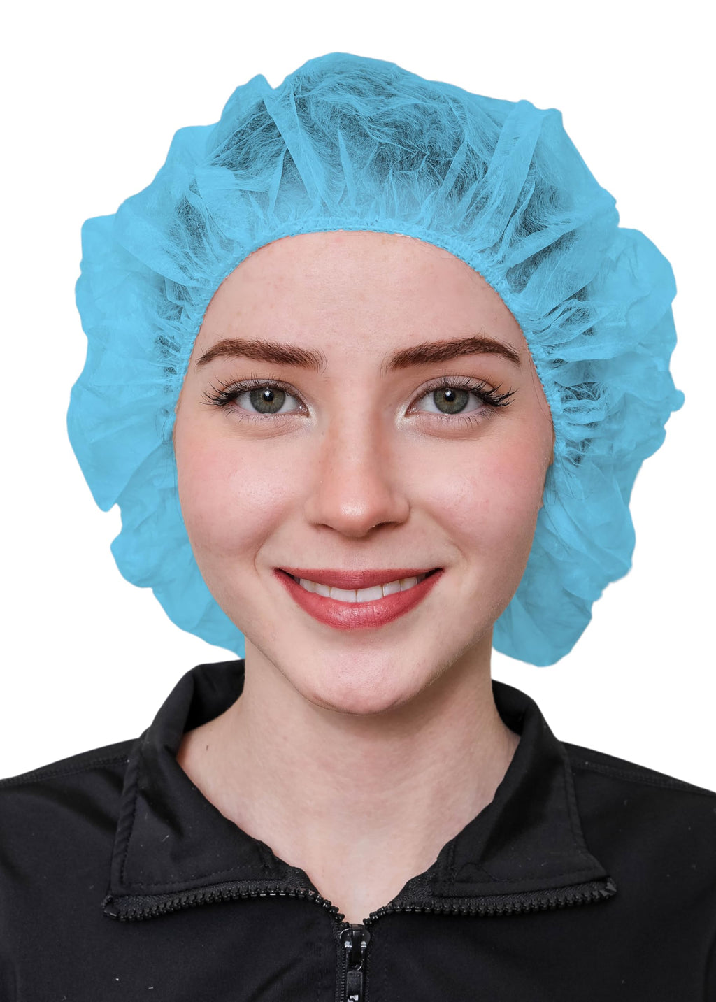 SAFEKO Unisex Polypropylene Bouffant Caps, 100 Count [BLUE | 21"]
