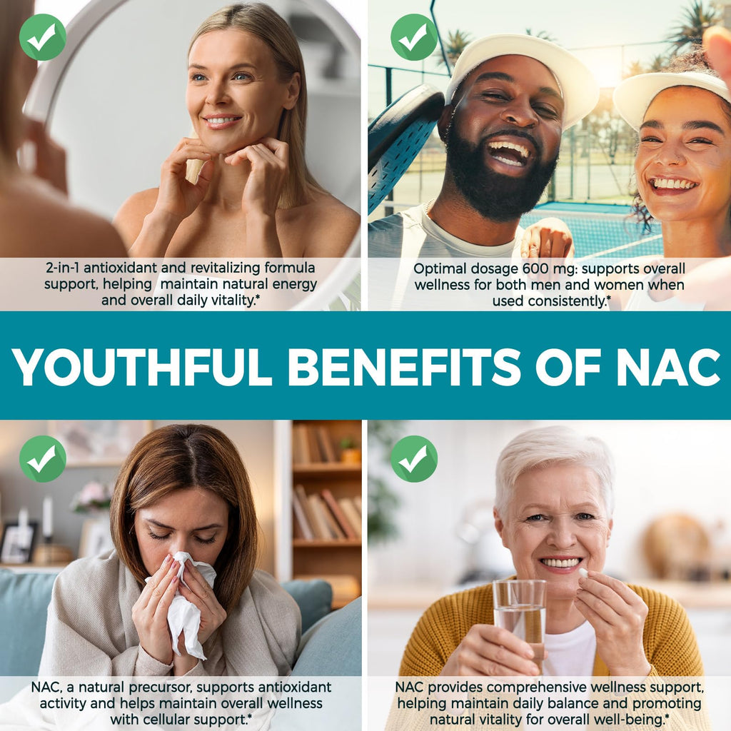 NVXNMSD NAC Supplement 600mg, 300 Softgels NAC with NAD+ & MCT Oil N-Acetyl Cysteine Supplement with Coconut Oil Vegetarian Capsules for Antioxidant Supports Liver & Energy Non-GMO Gluten Free