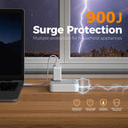 TESSAN Surge Protector Flat Extension Cord 5Ft, Flat Plug Power Strip