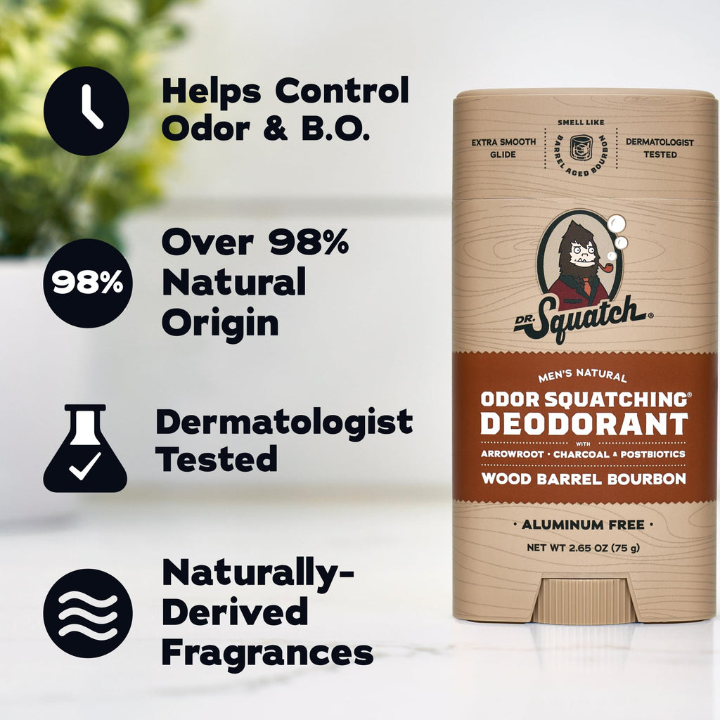 Dr. Squatch Natural Men’s Deodorant, Aluminum Free Deodorant Men (3-Pack)