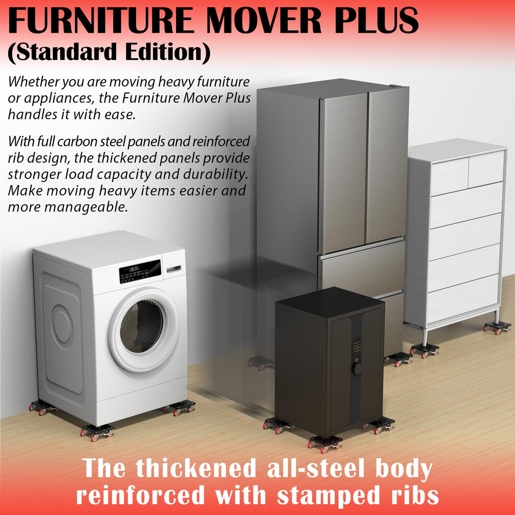 EZ 2MOVE Heavy Duty Furniture Movers with 5-Wheel Dollies, Furniture Dolly Set with Lifter & Base, 360° Swivel Casters, Non-Slip Pads, Up to 2000 lbs Load Capacity