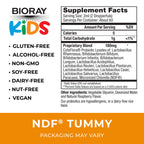 BIORAY Kids NDF Tummy, Raspberry - 4 fl oz (120 mL) - 11-Strain Probiotic Blend - Supports the Immune Response in the GI Tract - Non-GMO, Vegan, Gluten Free - Approx. 120 Servings