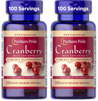 Puritan's Pride Premium Cranberry Fruit Concentrate 252mg (12,600mg Equivalent) with Vitamins C and E, Dietary Supplement for Immune System Support, 100 Rapid Release Softgels,(Pack of 2)