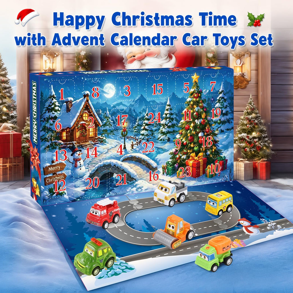 HozHoy Advent Calendar 2026 Kids Boys, 24 Days Toy Cars for Christmas, Blue