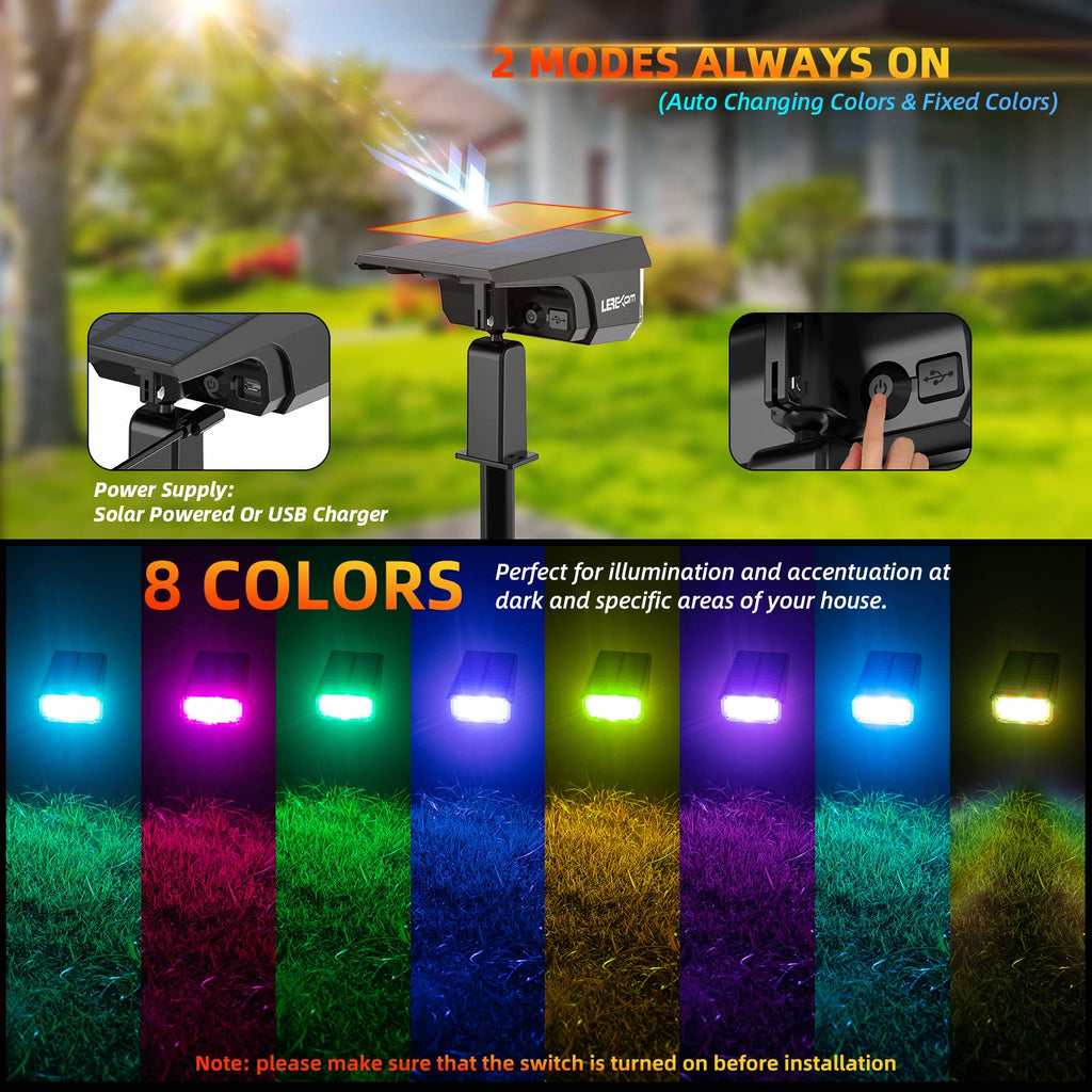 LEREKAM Solar Halloween Lights Outdoor Halloween Decorations Outdoor 2 Pack