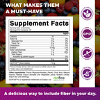 Vitamatic Prebiotic Fiber Gummies for Adults – 2 Pack (Total 120 Gummies) 7g Fiber per Serving | Extra Strength | Zero Sugar Added | Pectin-Based | Digestive Health & Regularity Support