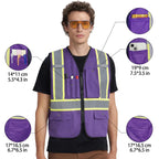 A-KSAFETY 6xl 7xl 8xl purple Reflective Safety Work Vest Big And Tall Hi Vis Construction Vest Purple