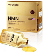 MEGNETA NMN 600mg Liposomal Liquid Pouches with Resveratrol 150mg, PQQ, CoQ10 & Astaxanthin-High Absorption NAD+ Supplement for Cellular Energy, Healthy Aging & Longevity - Vegan - 30 Servings