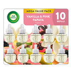 Air Wick Plug-In Scented Oil Refills, 10 Count, Vanilla and Pink Papaya, Air Freshener, Essential Oils, Eco Friendly