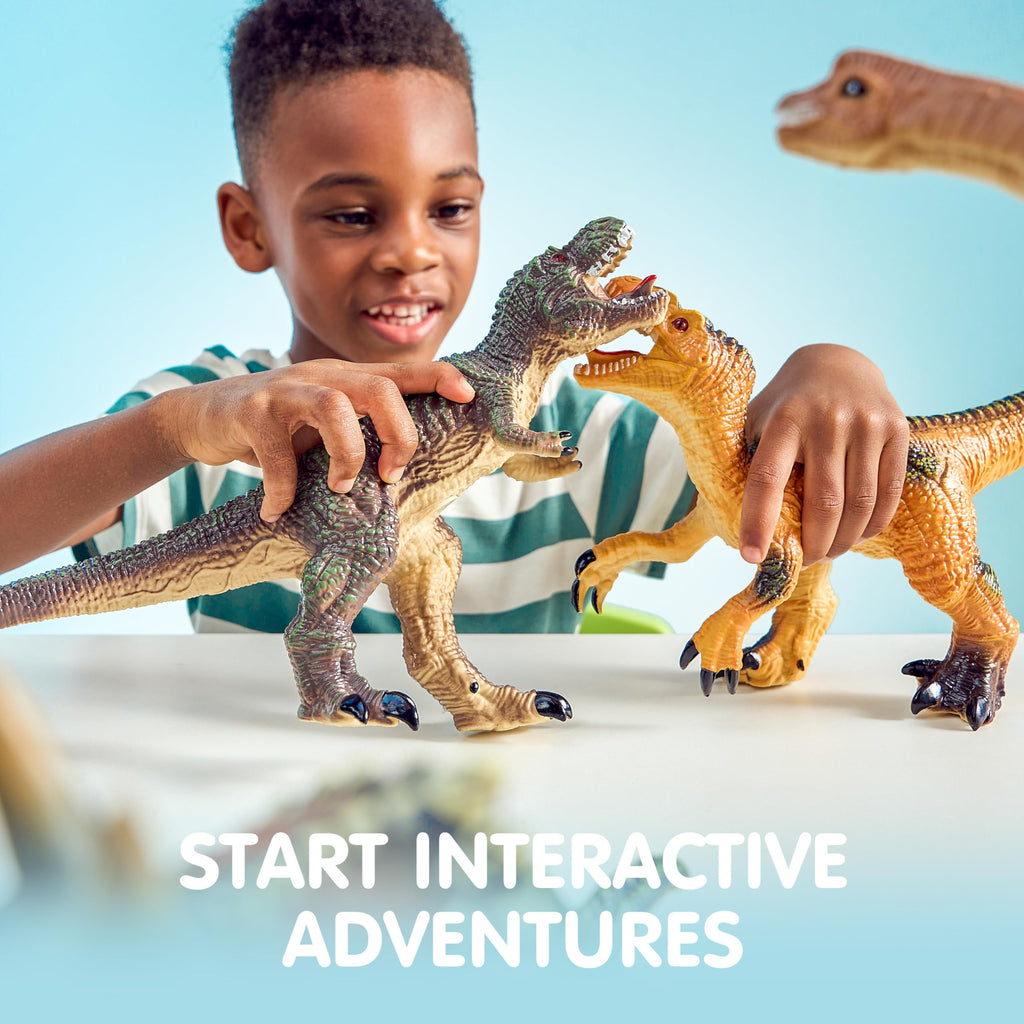 JOYIN Big Dinosaur Toys for Toddlers, 6 Piece Large Soft Dinosaur Figures with an Educational Book, Jumbo Realistic Toys for Boys and Girls Gift, Kids Ages 1 2 3 4 5