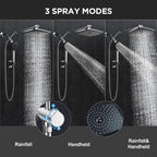 Veken 12" Wide High Pressure Rain Shower Head with Handheld