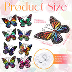 Jetec 8 Pcs Metal Butterfly Wall Decor 6.5 Inch Outdoor Butterflies Wall Art Sculpture 3D Butterfly Hanging Decoration for Spring Outside Fence Garden Yard Home Patio Balcony(Cute Style)