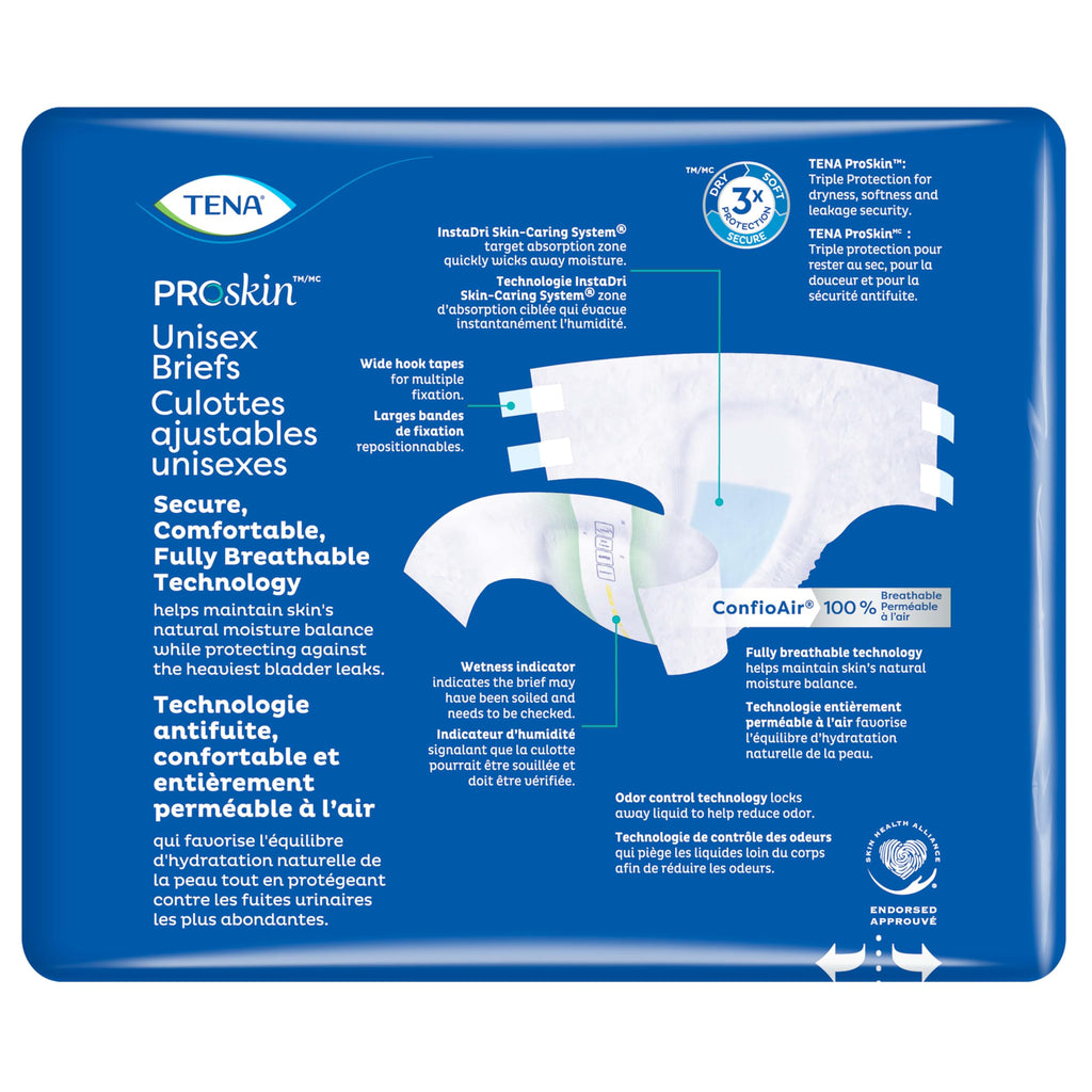 TENA ProSkin Unisex Adult Diapers with Tabs, Maximum Absorbency, Medium, 56 ct